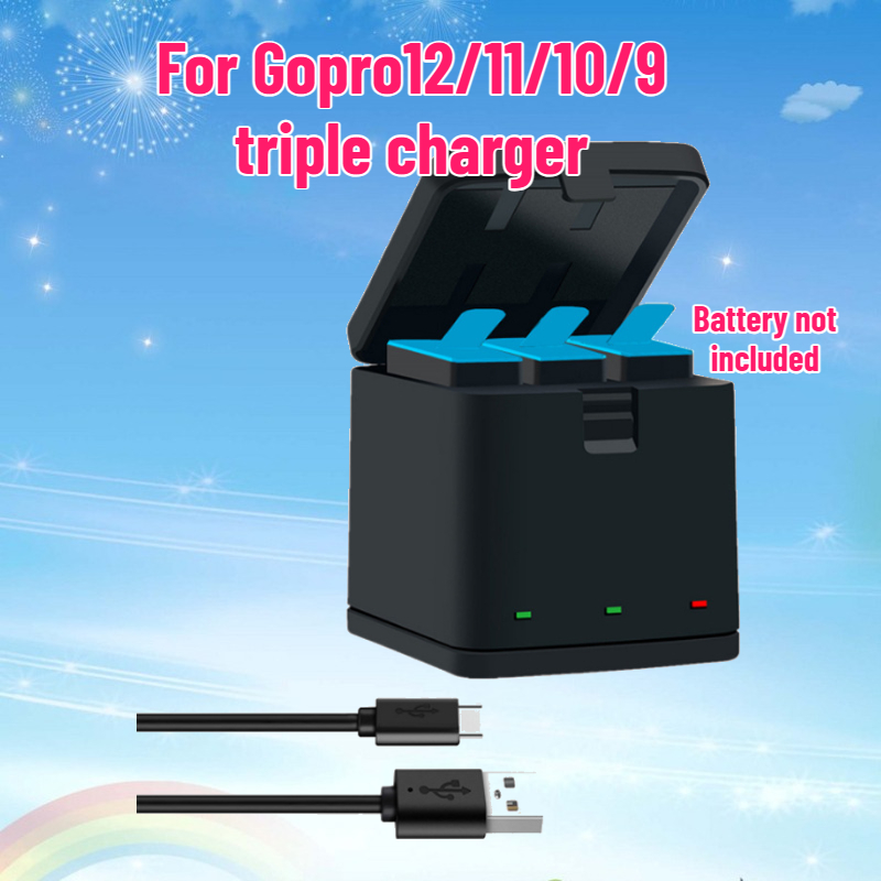 Battery Case Storage - Compatible with Gopro12/11/10/9 Triple Charger Hero